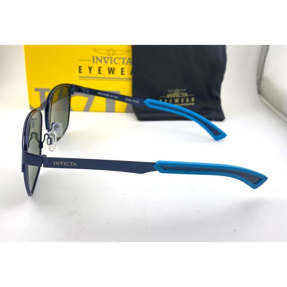 NIB INVICTA EYEWEAR Men's Sunglasses 122970 Aviator BLACK BLUE Frames Unisex